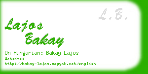 lajos bakay business card